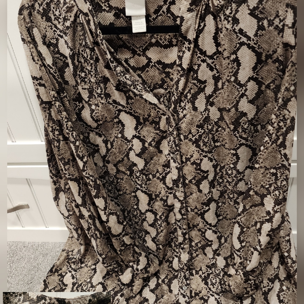 H&M Snake Print Dress - Black and Cream
